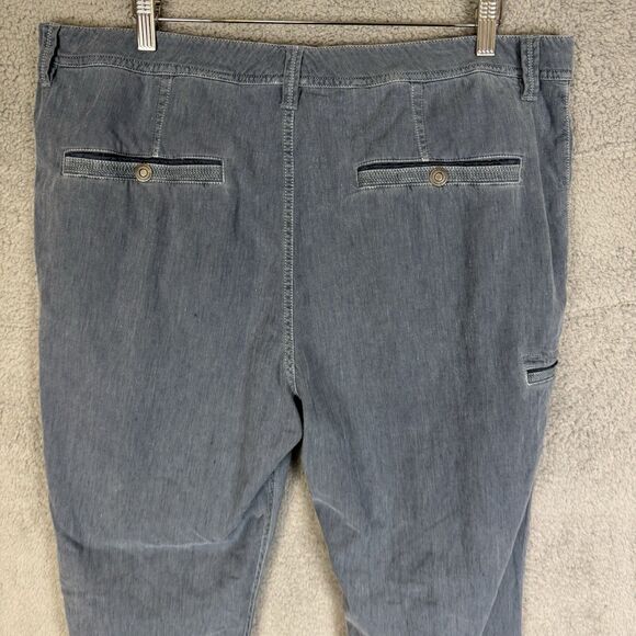 Carbon 2 Cobalt Pants Men's 40x29 Blue Cotton Linen Flat Front Straight Leg - Picture 8 of 10